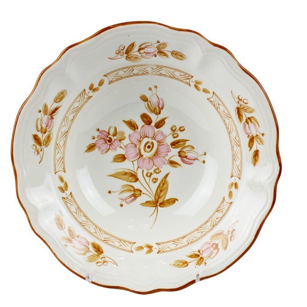 Wicker Rose by Ironstone Vintage Serving Bowl 4243 Mid Century Mod Cottagecore